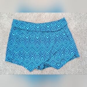 Forever 21 Turquoise Geometric Skort With Pockets XS